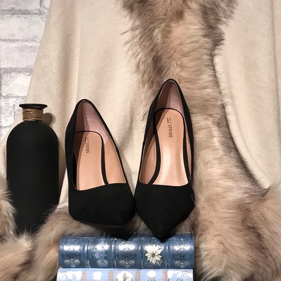 Call It Spring 4” black suede heels - Picture 2 of 6